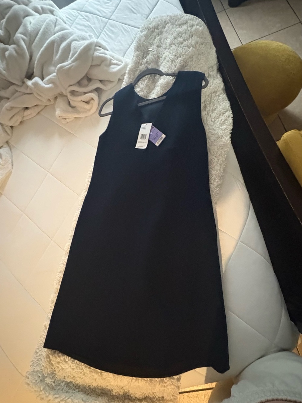 Lafayette 148 New York Black Sleeveless Mini Shift Dress
